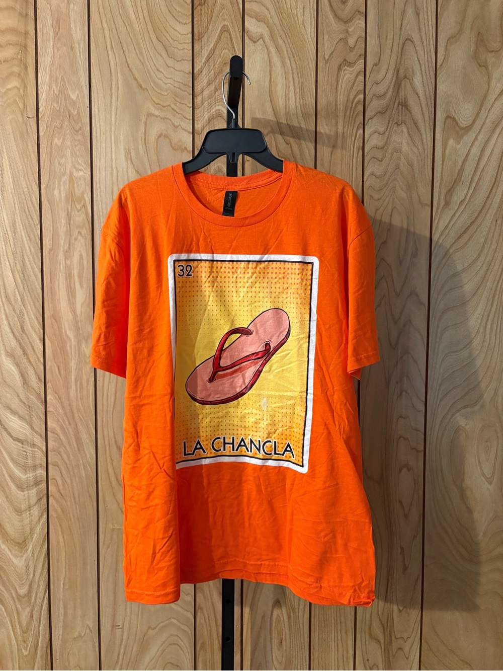 Gildan La Chancla Graphic Tee - Orange Large